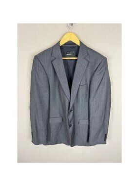 Strellson Men EU 50 Men 40-42 Grey Herringbone Wool Linen Silk Blazer Sport Coat
